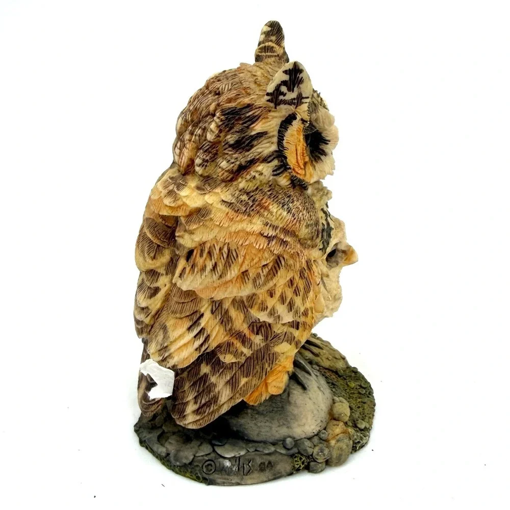 Hamilton Collection Owl Figurine By Mother's Side Russell Willis 1994 Brown
